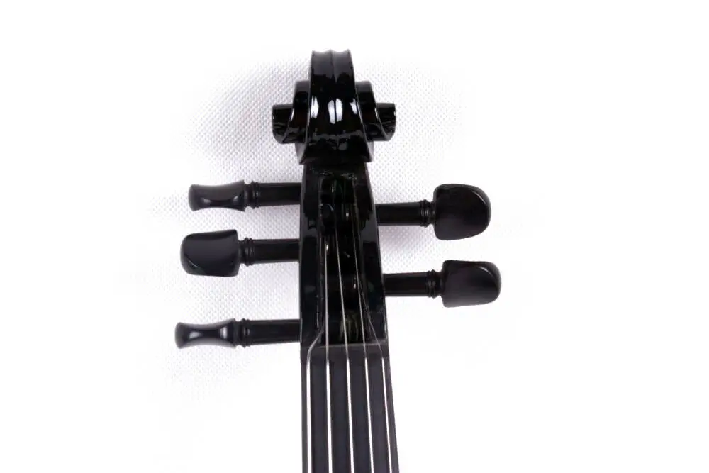 Электрическая и акустическая скрипка черного цвета 5 струн 4/4 #7365|acoustic violin|violin 4/45