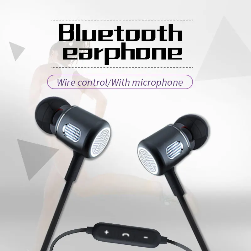 Стереонаушники Bluetooth магнитные беспроводные наушники Спортивные для Xiaomi iPhone
