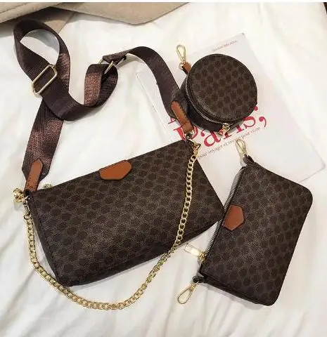 HOTmode Drei stücke tasche frauen hohe qualityat leder teile echt leder taschen mit staub taschen und boxen kostenloser versand
