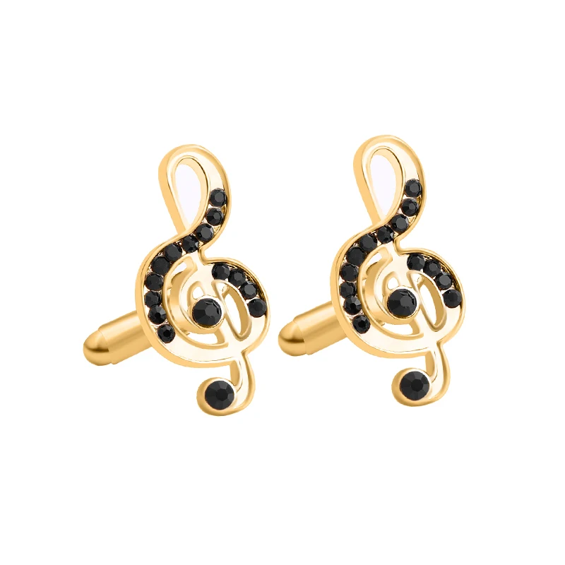 Модные золотые запонки современного дизайна с кристаллами изогнутая Мужская