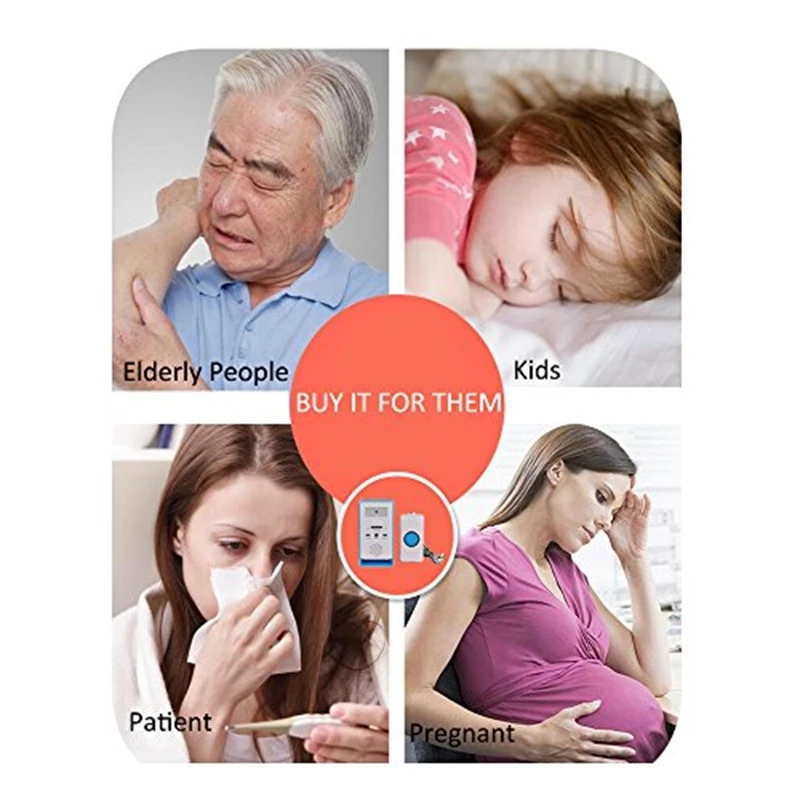 Home 2 In 1 Wireless Patient Emergency Care Pager Alert Call Button Elderly Monitor For Old People Or Sick Person(Blue) |