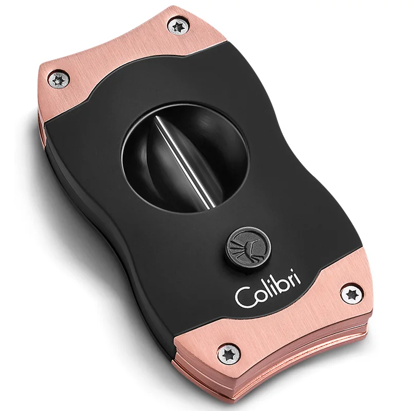 rose gold CIGARLOONG металлическая коробка для сигар резак Роскошные гаджеты шесть цветов на выбор V портативный резак для сигар из нержавеющей стали CU300T - Цвет: rose gold