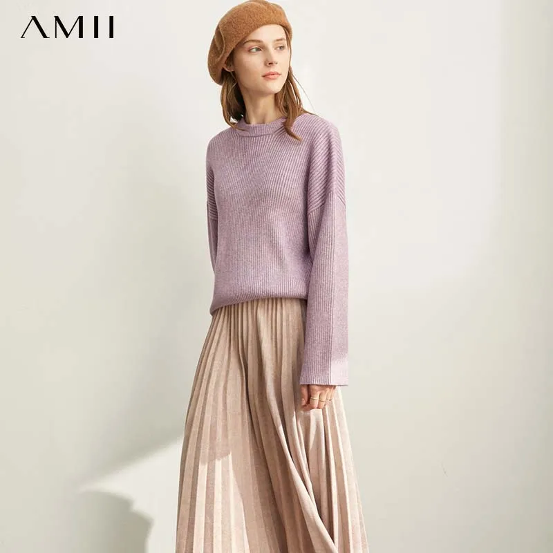 Модный женский свитер Amii lazy air yme зима 2019 Новый Повседневный свободный 11920217 |