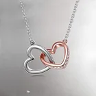 Ожерелье из серебра S925 пробы с двойным сердцем, ожерелья с двойными петлями для женщин, высококачественные цепочки с ключицами, модные украшения 2021
