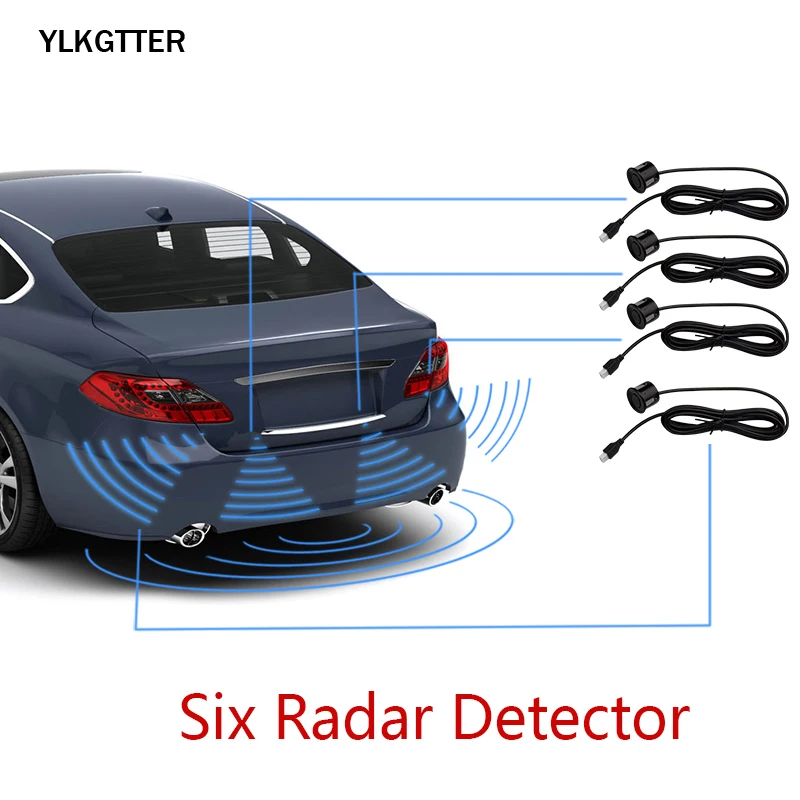 

YLKGTTER Crescent Universal Driver Assistant Beep Alarm Reminder Senstive 6 Radar Detector Inside for All Cars Easy to Install