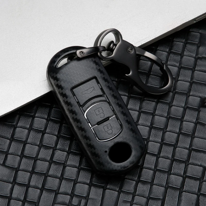 

Carbon car key cover key case For Mazda 2 3 6 Axela Atenza CX-5 CX5 CX-3 CX-7 CX8 CX-9 2016 2017 2018 Smart 2/3 Buttons Auto Bag