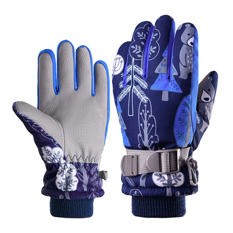 

Winter Children‘s Glovers Warm Thickened Splicing Ski Gloves Windproof And Waterproof Outdoor Snow All Finger Gloves -40