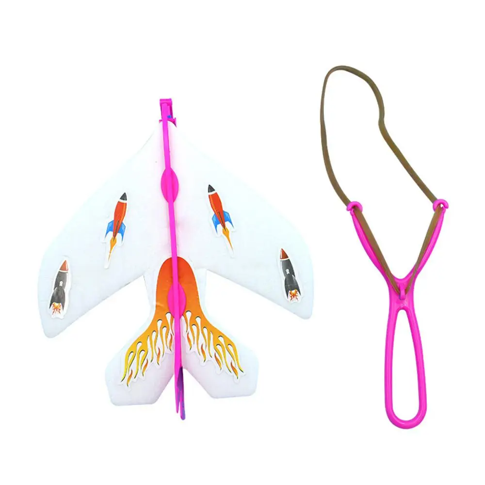 LED Slingshot Glider Foam Aircraft Flash Light Flying Plane Ejection Plane Party Favors Kids Toys Gift