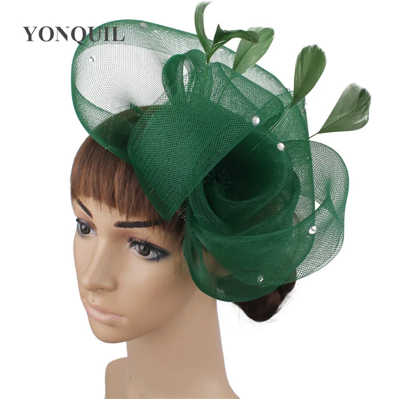 Шикарная Женская Вуалетка в стиле Дерби шляпа с перьями аксессуары для волос