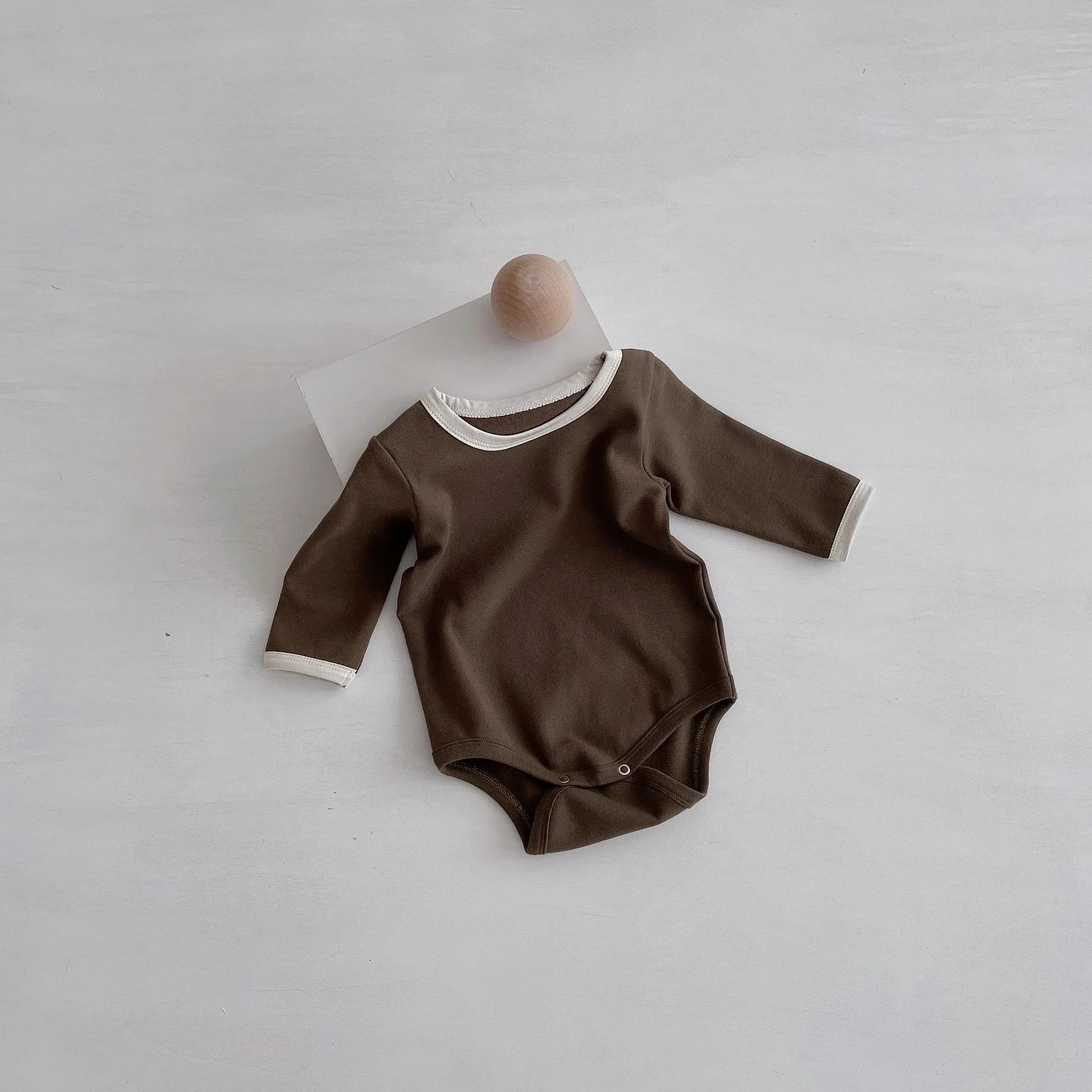 

2020 Newborn Infant Baby Girl Boy Clothes O-neck Bodysuit Ruffle One-pieces Solid Jumpsuit Long Sleeve Outfits Spring Sunsuit