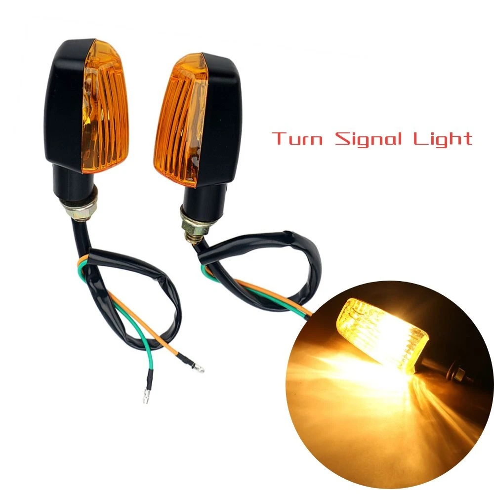 

Motorcycle Turn Signal Light 4Pcs/set 12V Amber Blinker Indicator Lamp Two Wire Universal M10 Bolt Turning Bulb Motorbike Lamps