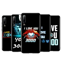 marve love you 3000 silicone cover for huawei p40 p30 p20 pro p10 p9 p8 lite e plus 2019 2017 5g black soft phone case