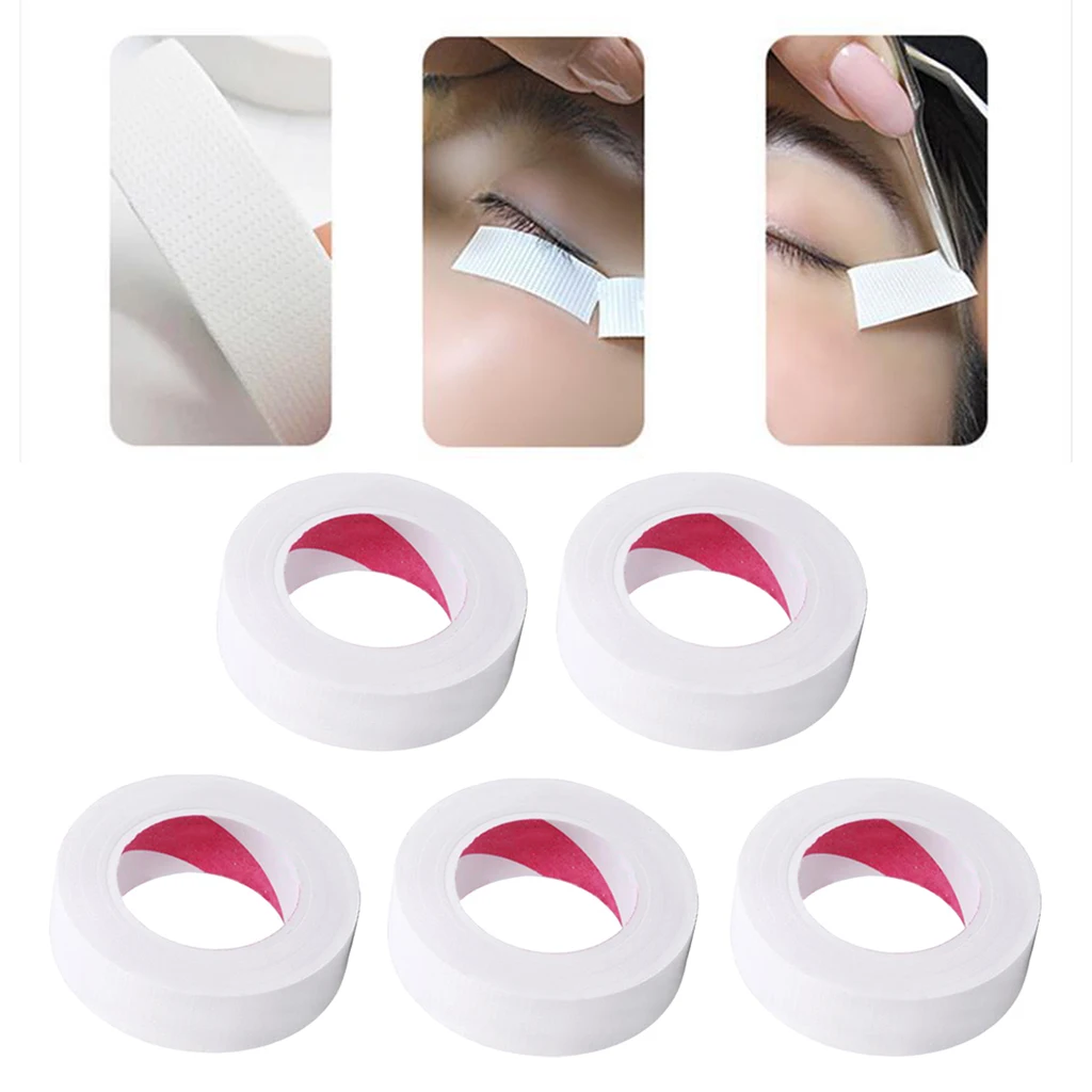 

5 рулонов ресниц ленты белый Безворсовая Ткань PE лента для ресниц для наращивания ресниц (0,5 дюймов)