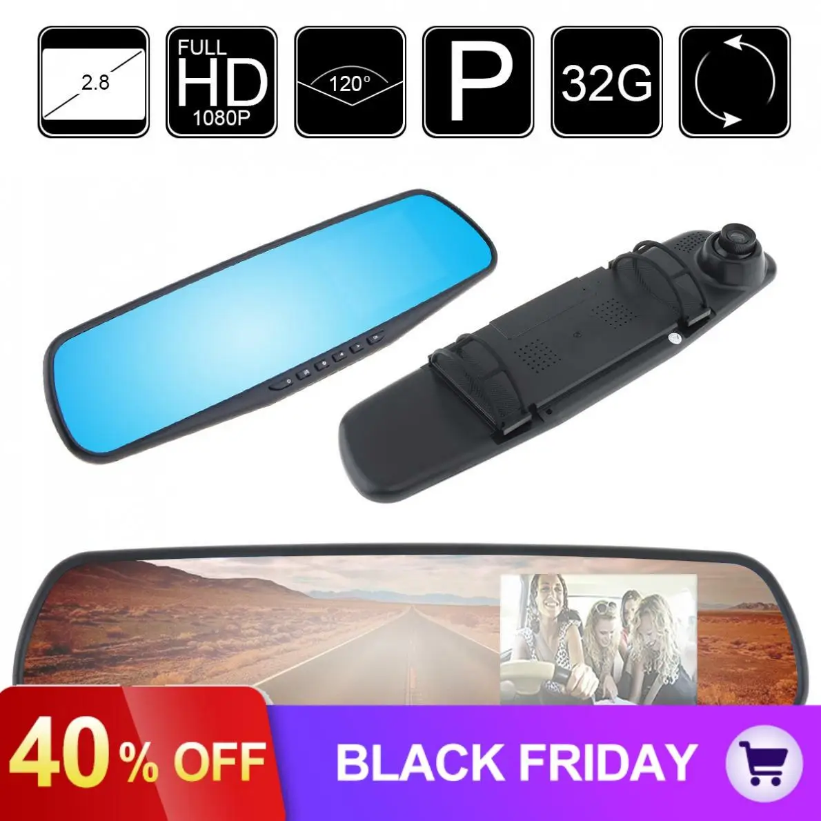 2,7 дюймов Full HD 1080P lcd Автомобильный видеорегистратор камера видеорегистратор детектор движения g-сенсор зеркало заднего вида Автомобильный видеорегистратор