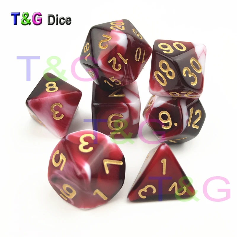 7 шт./компл. удивительных dnd с эффектом туманности D4 D20 многосторонних игр Набор