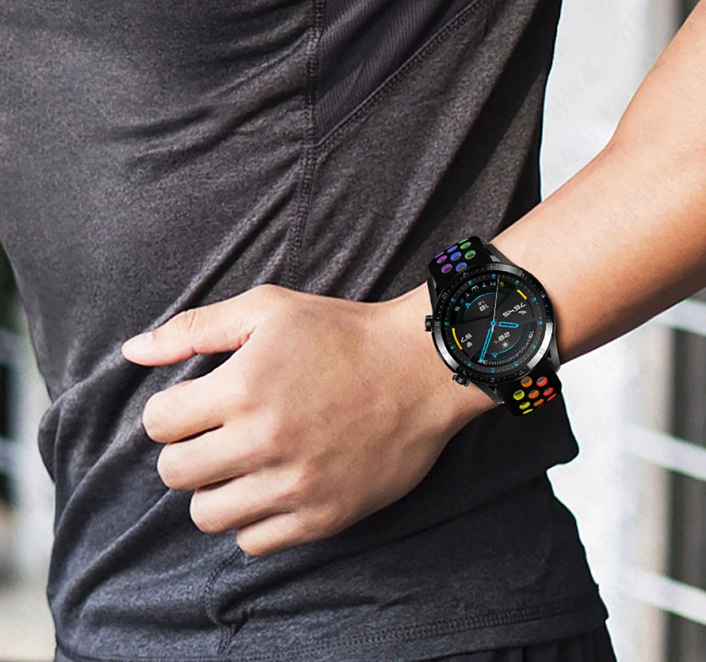 20 мм/22 мм силиконовый ремешок для смарт браслета Amazfit GTS/2/2e/GTS2 Mini/GTR 42 мм/47