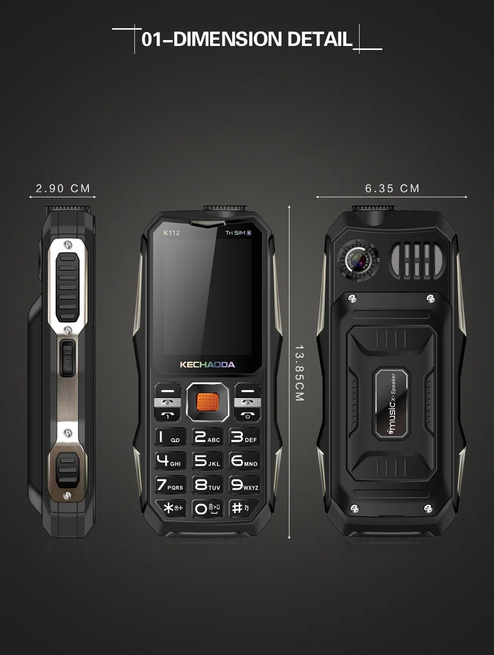 Телефон GUOPHONE K112 2 4 &quot 32MB 3200mah Расширенный 32GB фронтальная и задняя двойная камера
