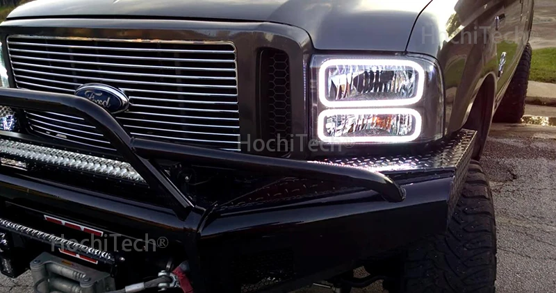 Для Ford F-250 F250 2005 2006 2007 RGB светодиодный ангельские глазки многоцветный с Halo кольцом дистанционное управление фар