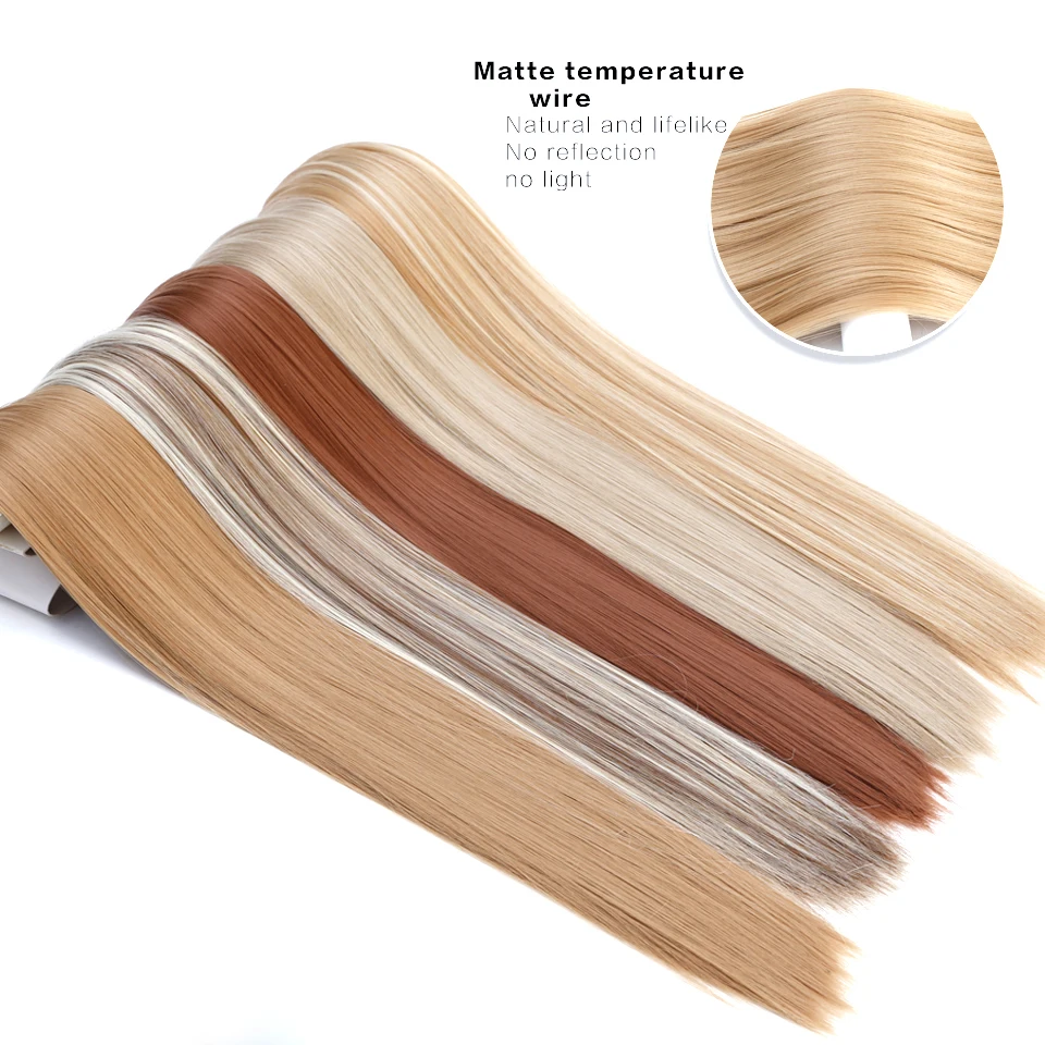 Длинные прямые синтетические волосы MANWEI для наращивания на заколках из