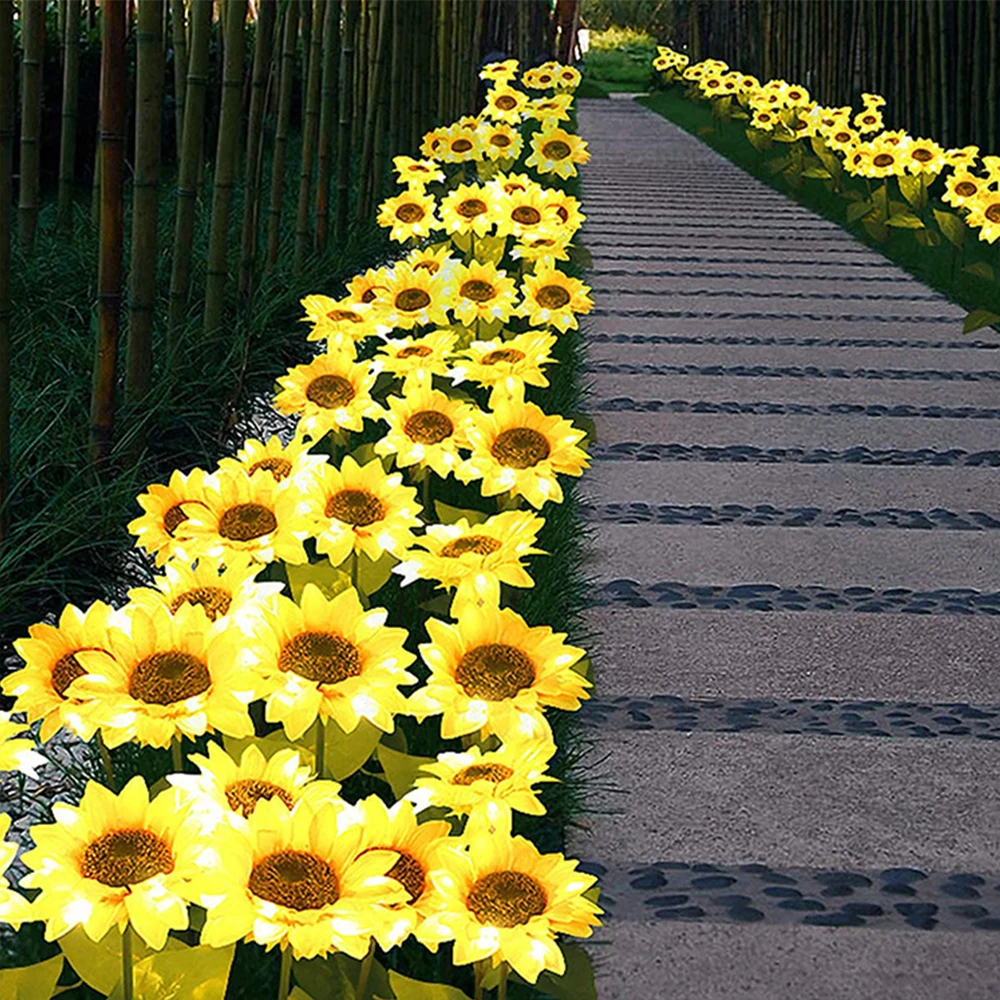 

Solar Sunflower Lights Garden Outdoor LED Flower Lamp Landscape Lawn Flower Light