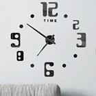 Новые кварцевые настенные часы домашний Декор Современный дизайн Акриловые зеркальные наклейки 3D большие настенные часы Европа horloge Подвесные часы подарок