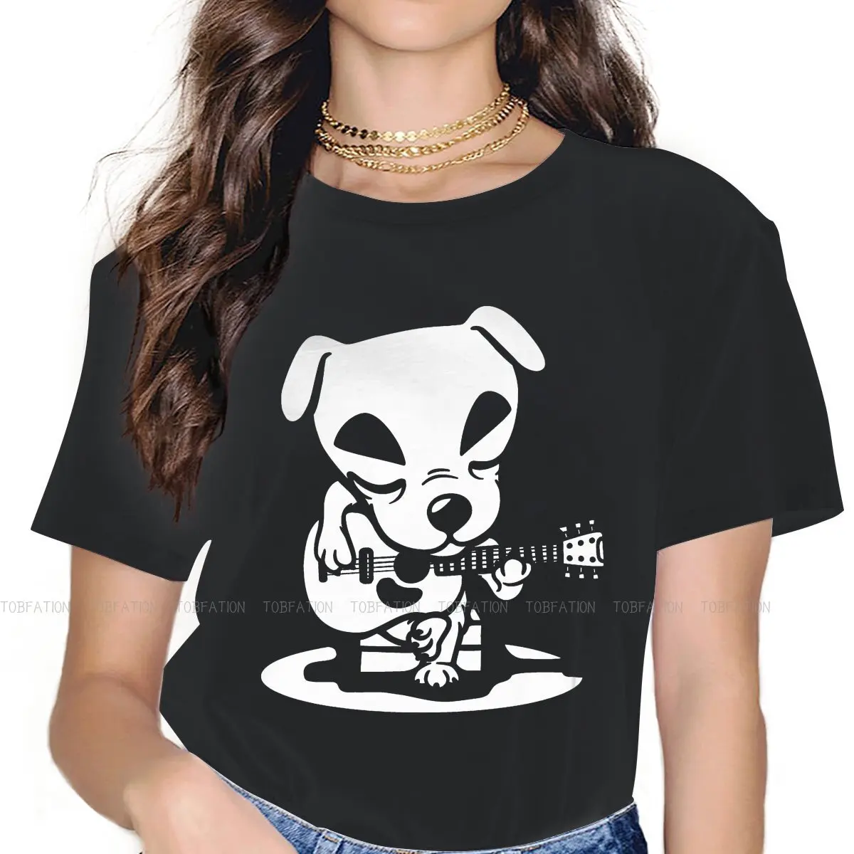 

Крутая женская футболка с изображением животных перекрещивания игры девушки топы с графическим рисунком 4XL Хлопковая женская футболка Заб...