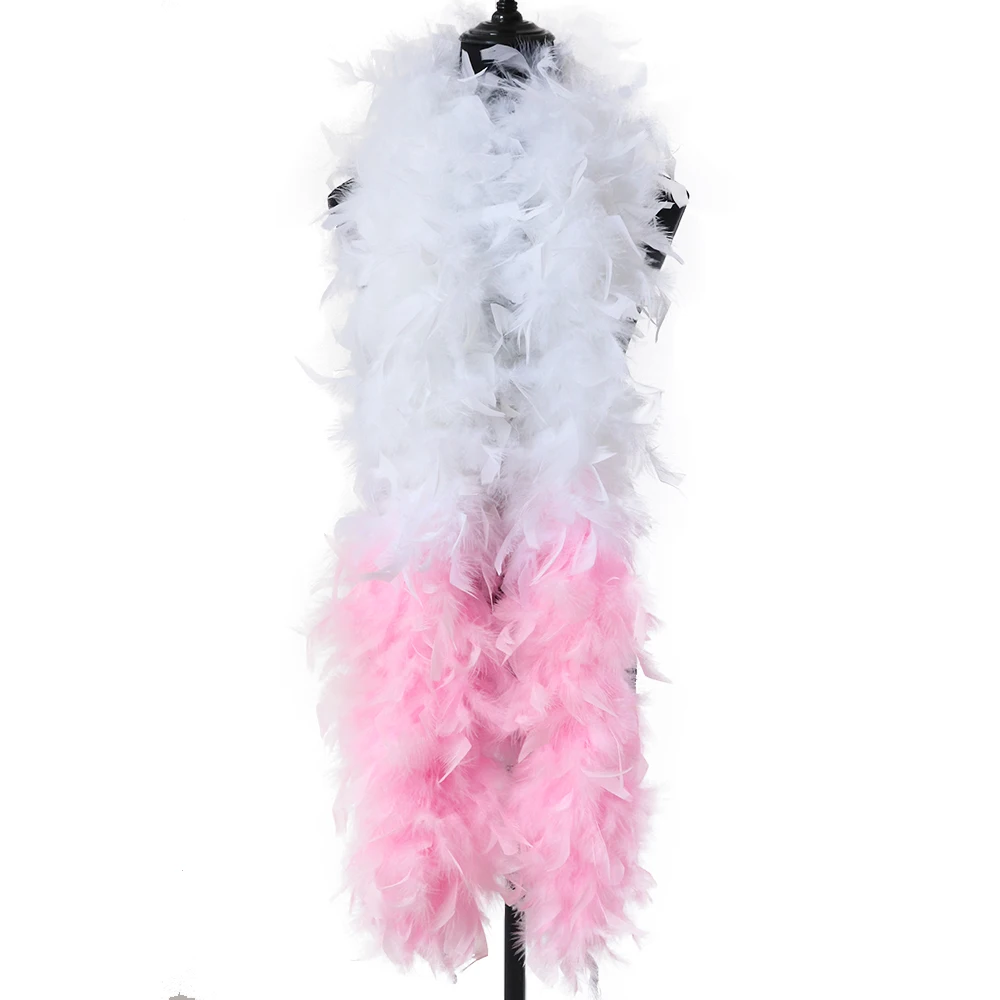 

Fluffy Colored Turkey Feathers Boa 120g Decoration for Home Party Wedding Cloth Dress Shawl Craft Plume Jewelry Accessory 2 Yard