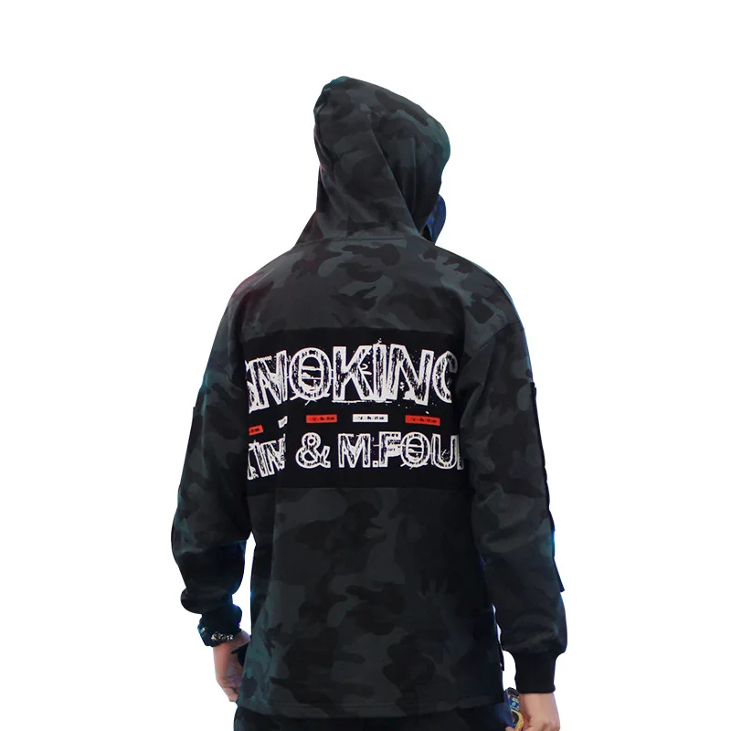

2020 fall new hooded sweater men trendy camouflage hip-hop loose men's shirt