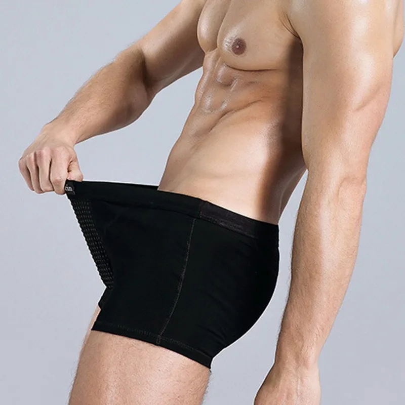 Трусы-боксеры мужские с магнитной застежкой дышащие сетчатые шорты пикантное