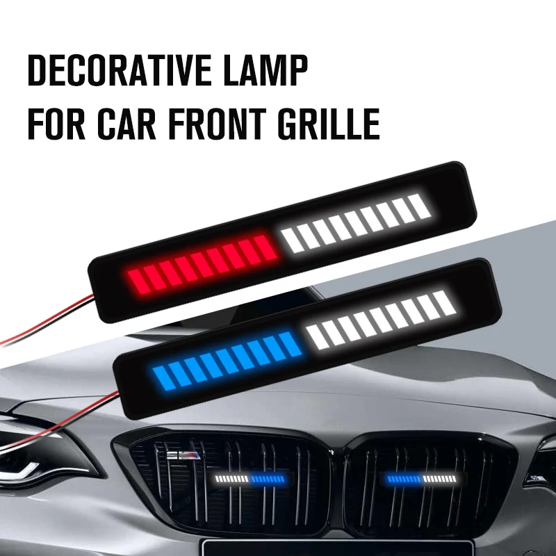 

Универсальный подходит для автомобиля внешняя передняя решетка отделка СВЕТОДИОДНЫЙ светильник украшение-Эмблема передняя сетка Маска кр...