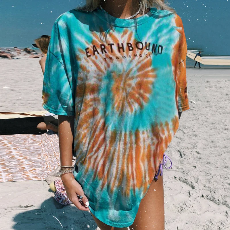 

Женская футболка с коротким рукавом, с принтом букв