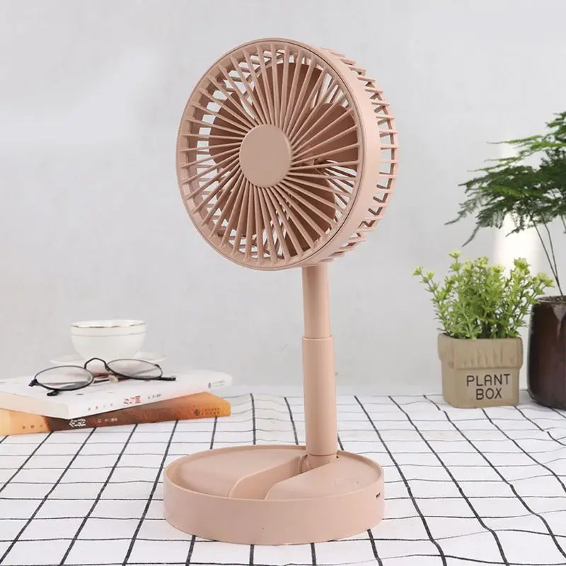 

USB Rechargeable Desk Mini Folding Fan Air Cooler 3 Speed Settings Travel Fans