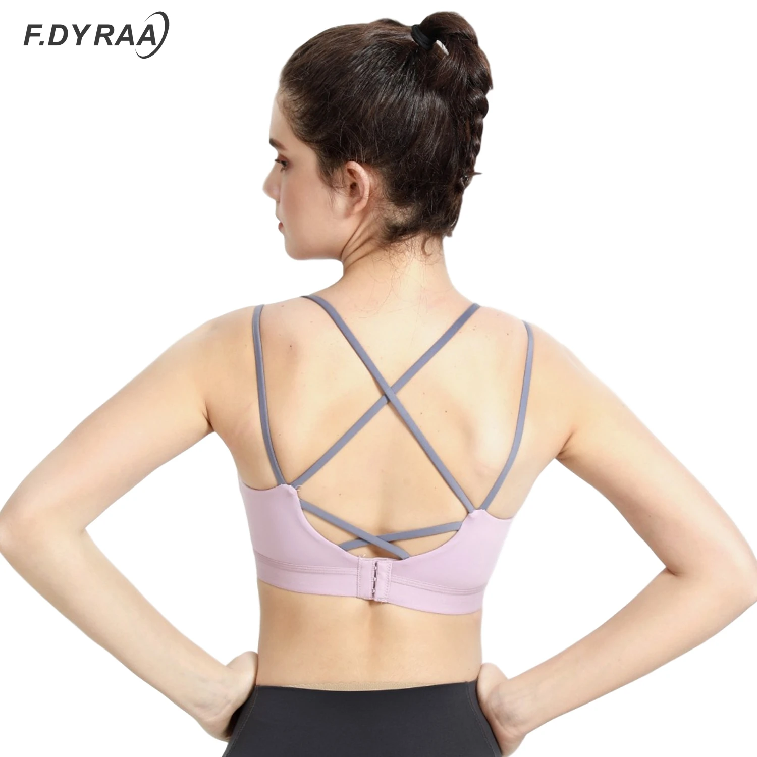 F.DYRAA женский спортивный бюстгальтер сексуальный для занятий йогой с подкладом
