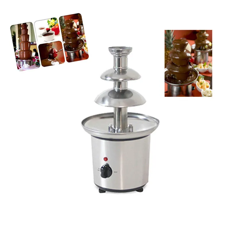 

3 Tiers Chocolate Fountain Commerical Foundue Maker Mini Waterfall Machine