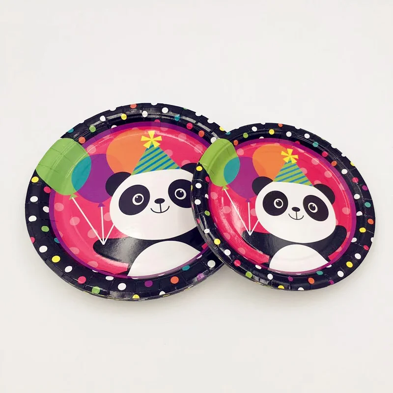 10pcs/set Cartoon Color Lovely Panda Disposable Plates For Kids Children Boys Girls Birthday Party Decoration Supplies Fav | Дом и сад