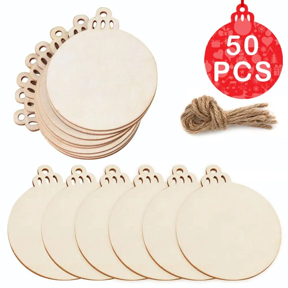wooden disc OurWarm DIY Войлок Рождественская елка Снеговик с орнаментом поддельная Рождественская елка детские игрушки Рождественская вечеринка украшения год - Цвет: wooden disc