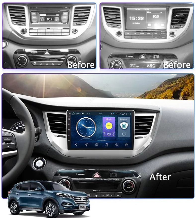 Автомобильная Мультимедийная система wanqi 9 дюймов android 8 1 GPS-навигация для Hyundai Tucson