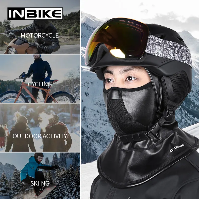 INBIKE Водонепроницаемая маска для лица термомаска катания на лыжах защита шеи