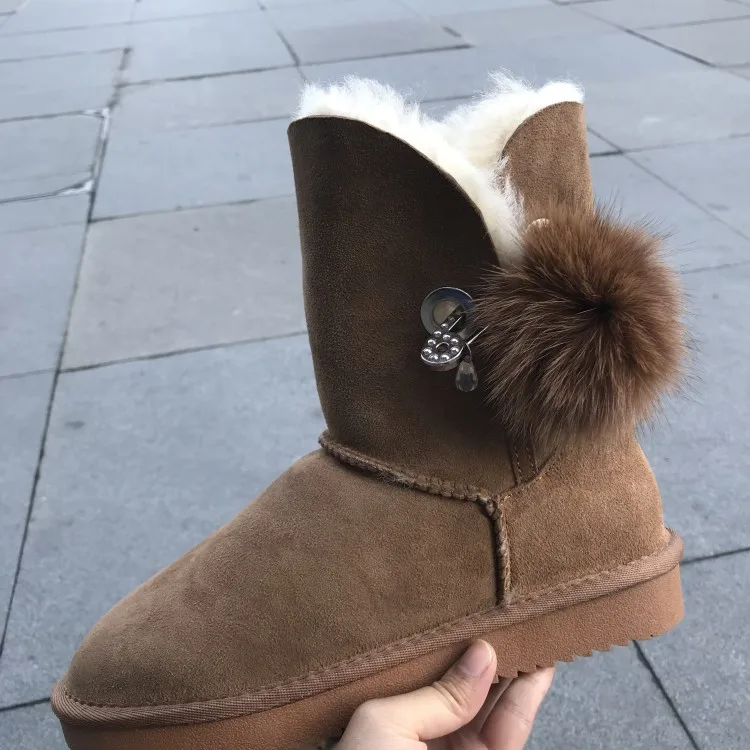 Новейшие зимние сапоги высокого качества в Европе 2019 г. Натуральная овчина 100%