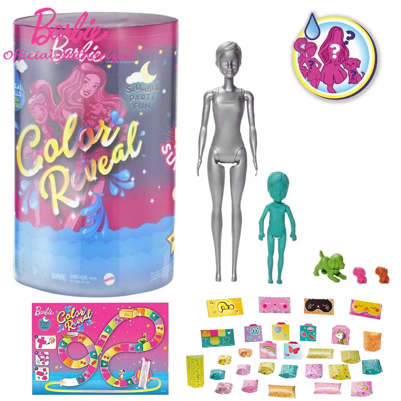 

Barbie Original Color Reveal Doll Set With 50+ Accessories Surprise Blind Box Kid Toys Waterproof Funny Playset For Girl GRK14