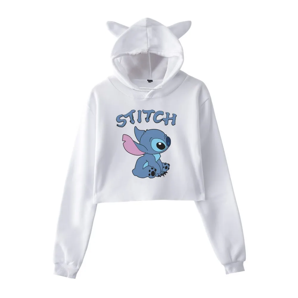 

Spring Autumn Hoodies Sweatshirts Harajuku Crew Neck Sweats Women Stitch Clothing Feminina Loose Short Fleece Jumper Sweatshirts