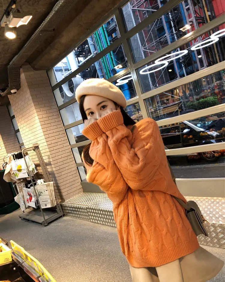 

Turtleneck Pullovers Casual Sweaters Women Shirt Long Sleeve Short Slim Sweater Girls Bonjean Knitted Jumper Autumn Winter Tops