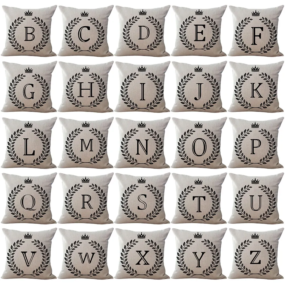 Съемная Подушка Чехол 45*45 с надписями на английском языке Корона льняные