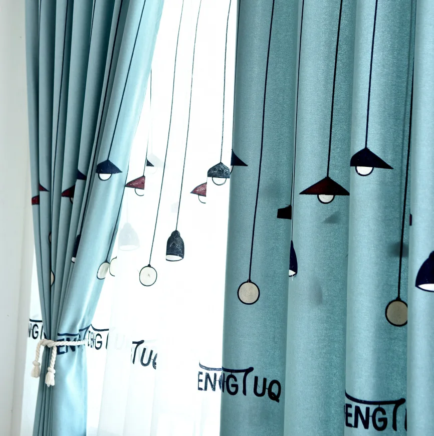 Children's Shading Thickened By Modern Embroidered Lanterns In Northern Europe Curtains for Living Dining Room Bedroom. | Дом и сад