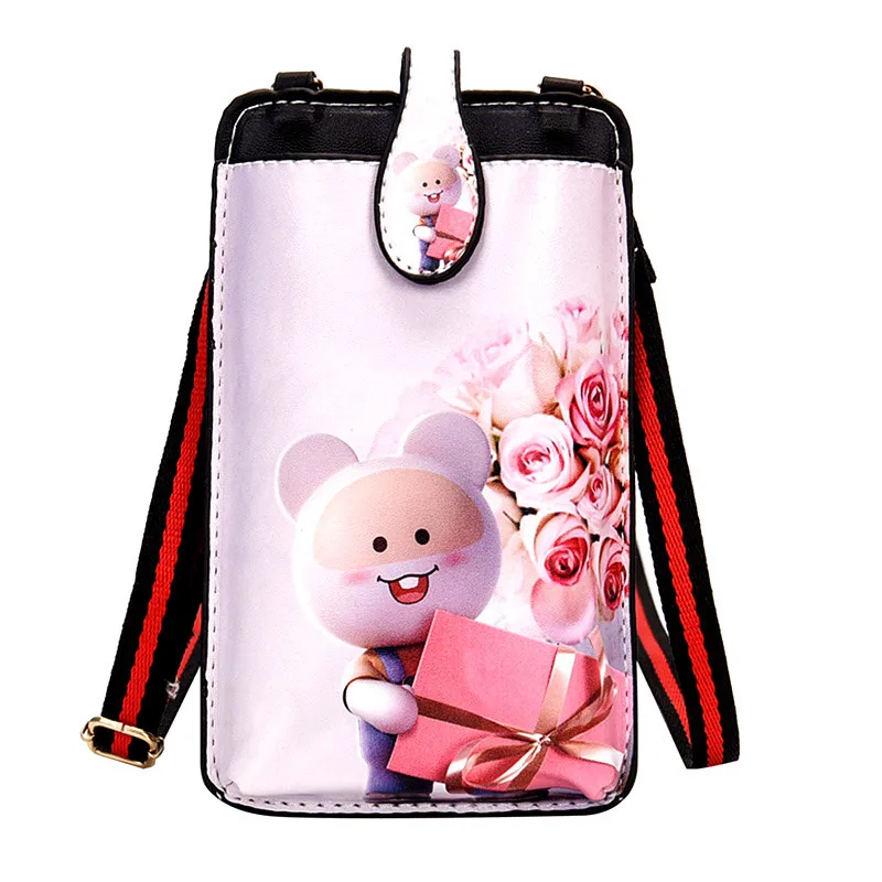 

Cartoom Lovely Crossbody Mobile Phone Bag For iPhone 12 Pro 11 Pro Max XR XS Max 7 8 Plus 6 6s Cover Leather CellPhone Bag Purse
