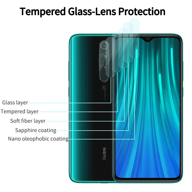 2 в 1 стекло для объектива камеры + экрана Xiaomi Redmi Note 6 7 8 Pro камера полное покрытие