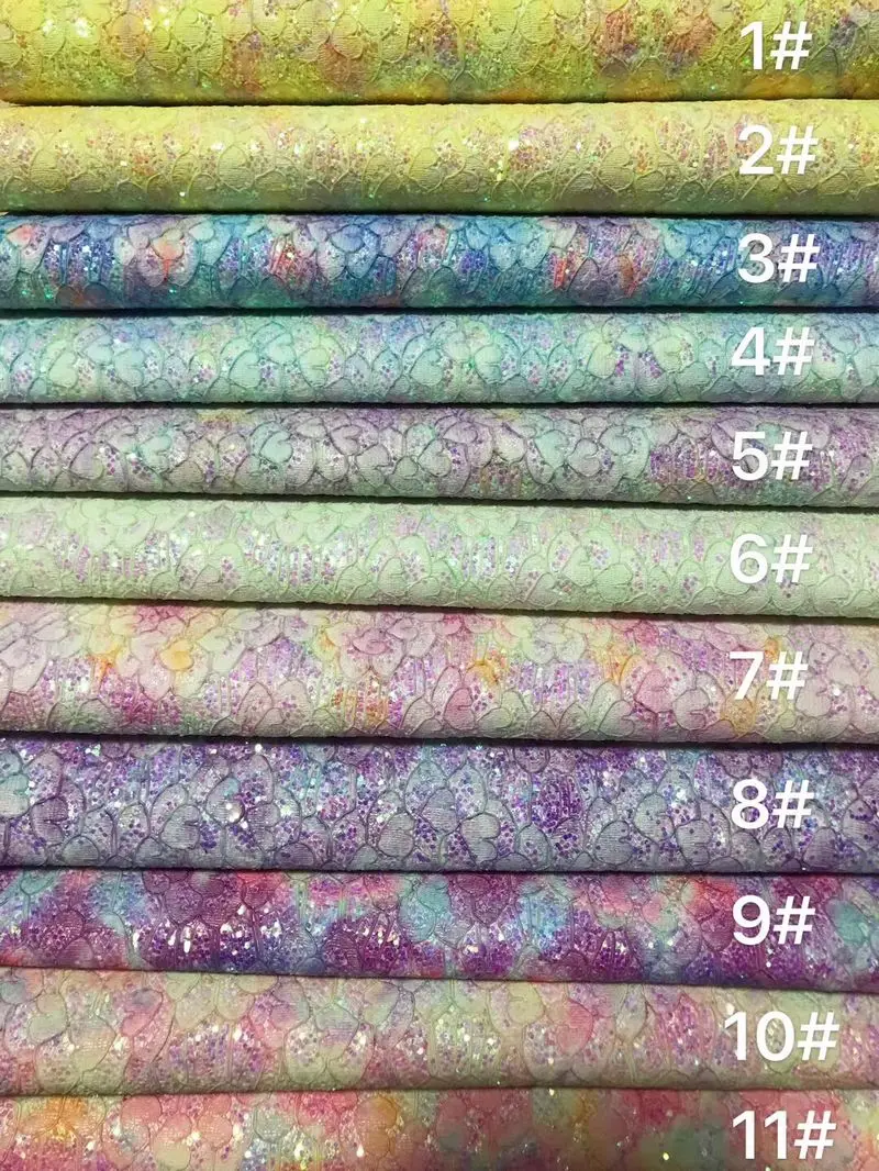 

2020 hot fashion synthetic PVC Lace embossed glitter leather material