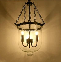 round american country glass chandelier creative living room dining room light candle light industrial bucket chandelier