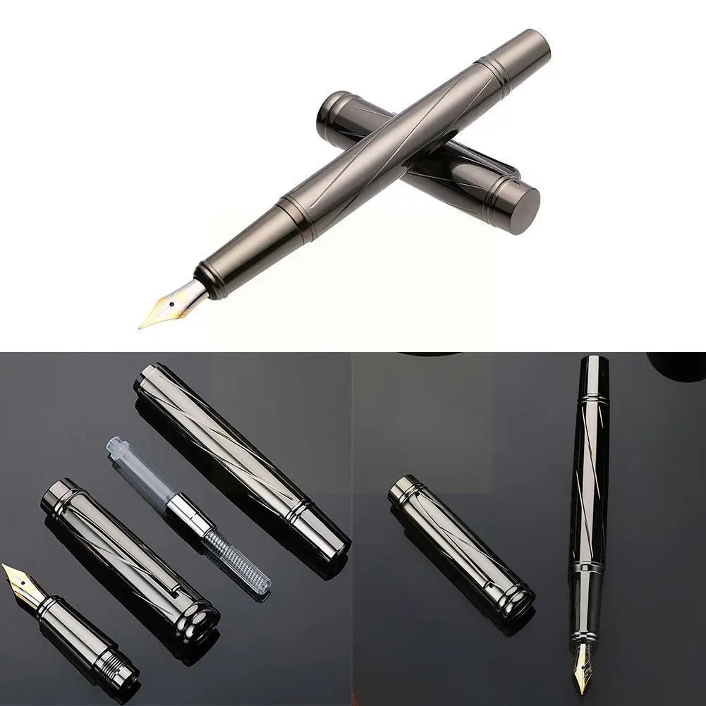 

High Quality Luxury Silver Plating Fountain Penmetal Student Pens Office Supplies Writing Ink 0.5mm School Stationery M7b8
