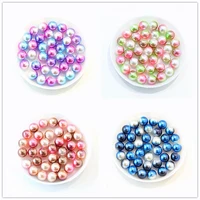 34681012mm rainbow color no hole round pearl bead imitation abs pearl beads loose spacer beads for diy jewelry making